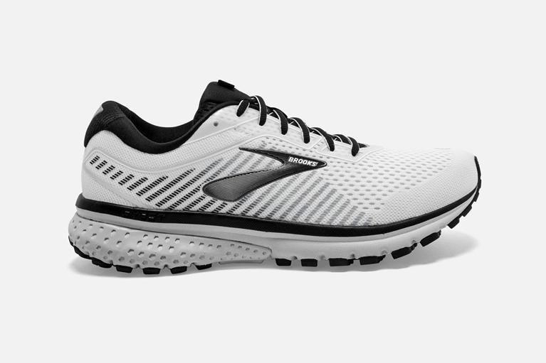 Brooks Men's GHOST 12 Road Running Shoes - White - Canada (GSIUO-9601)